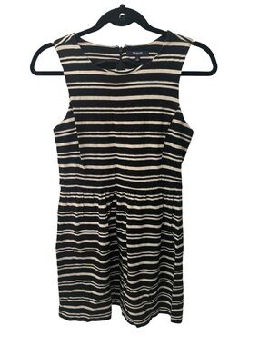 Madewell Afternoon black and white Dress in Textured Stripe size S